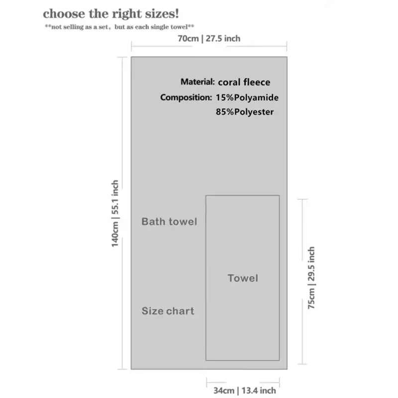 Cartoon Embroidery Thick Soft Towel Set (1pc)