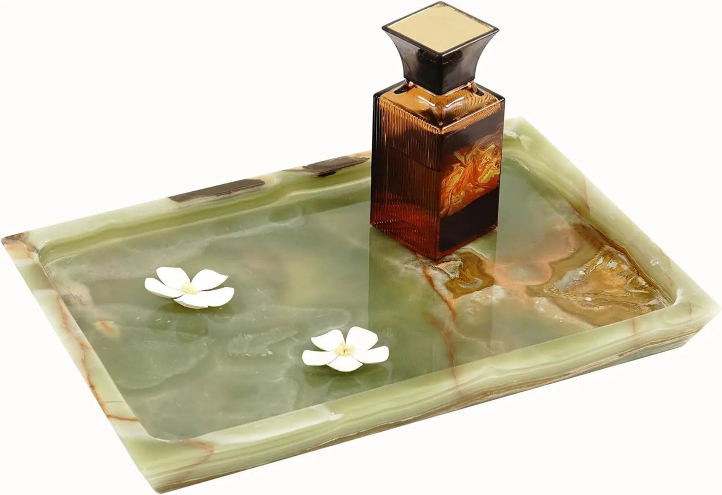 Radicaln Marble Serving Tray 12" Inches Green Onyx Handmade Charcuterie Board with Lid for Kitchen - Serving Dishes Vanity Tray & Ottoman Tray - Tray for Serving Food