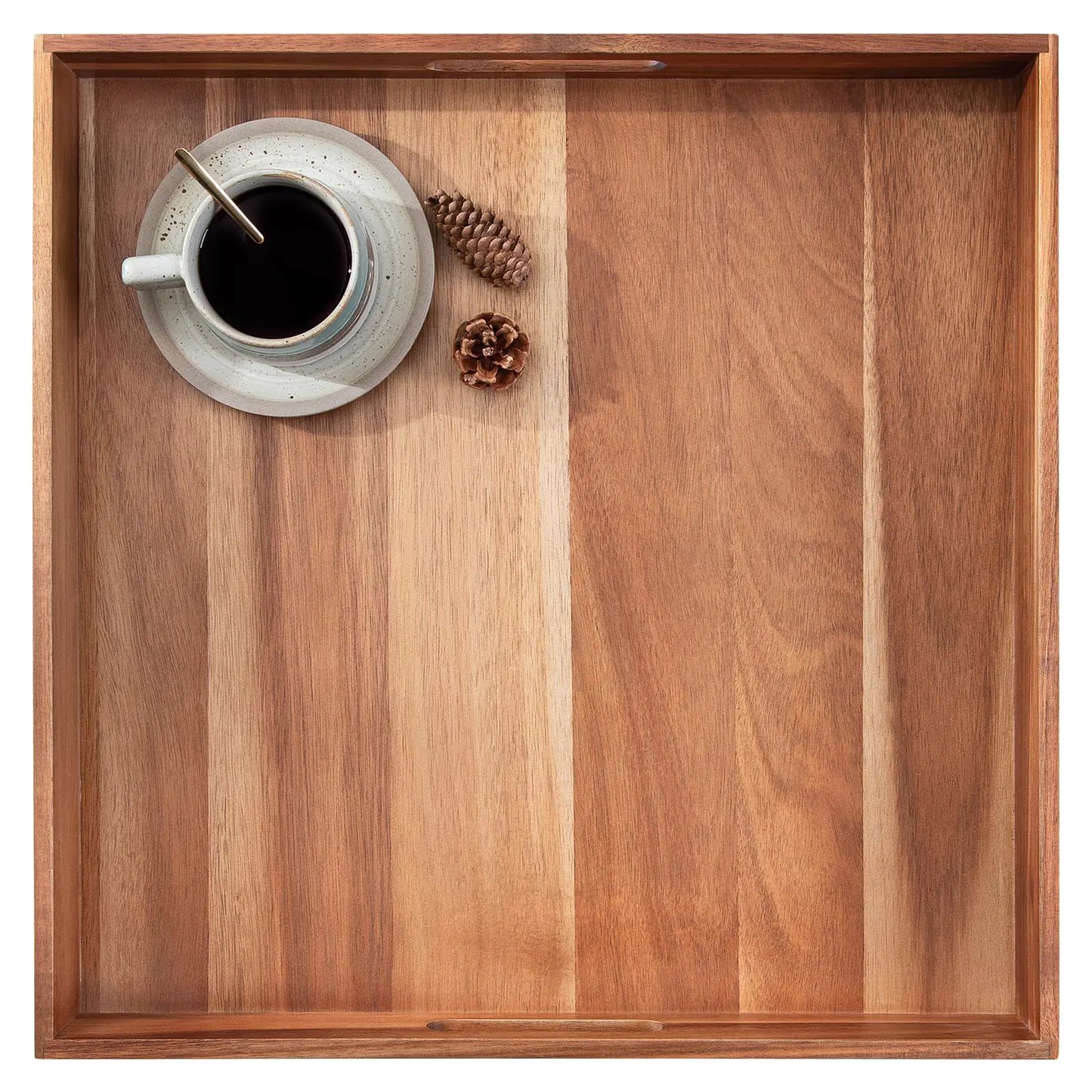 Ottoman Tray for Living Room 20" Extra Large Tray for Ottoman Serving Tray with Handles Square Wooden Tray for Coffee Table Breakfast Appetizers Dinner