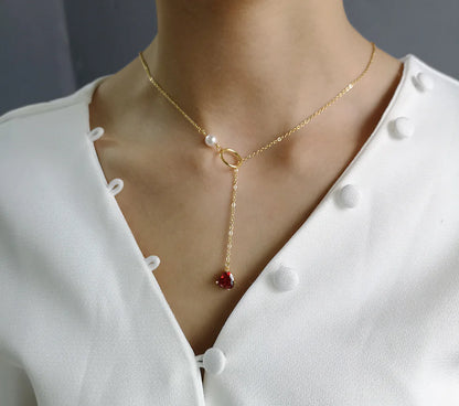 Heart Necklace, Choker, and Pearl Chain Necklace