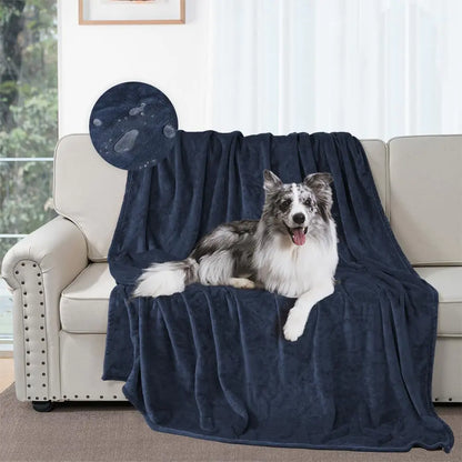 DUJUIKE Waterproof Dog Blanket Flannel Leak-Proof Blanket Waterproof Dog Bed Cover Pet Blanket Navy Blue Cover Blanket for Furniture Bed Sofa Waterproof Double-Sided Blanket (40"×60" Navy Blue)