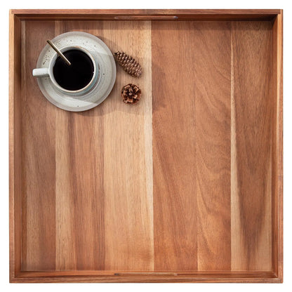 Ottoman Tray for Living Room 20" Extra Large Tray for Ottoman Serving Tray with Handles Square Wooden Tray for Coffee Table Breakfast Appetizers Dinner