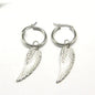 Stainless Steel Feather Earrings Fashion Studs
