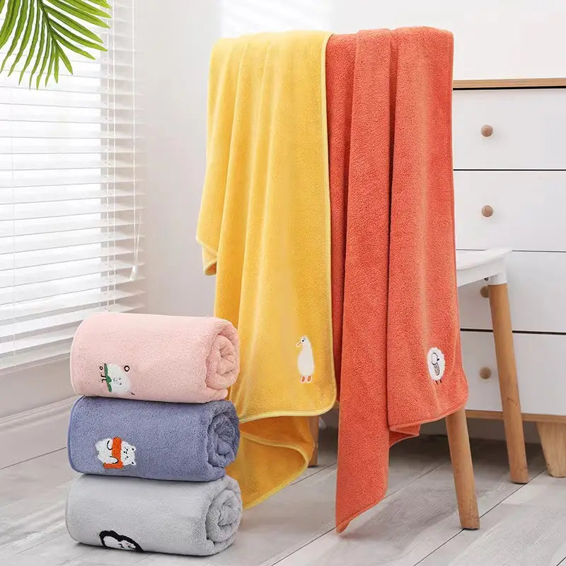 Cartoon Embroidery Thick Soft Towel Set (1pc)