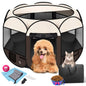 36" Foldable Pet Playpen for Medium/Small DogsHOMAGICO Pet Playpen for Indoor Cats EnclosedPortable Dog Playpen Outdoor Tent Crate with Carrying CaseWater-Resistant and Removable Shade CoverBrown