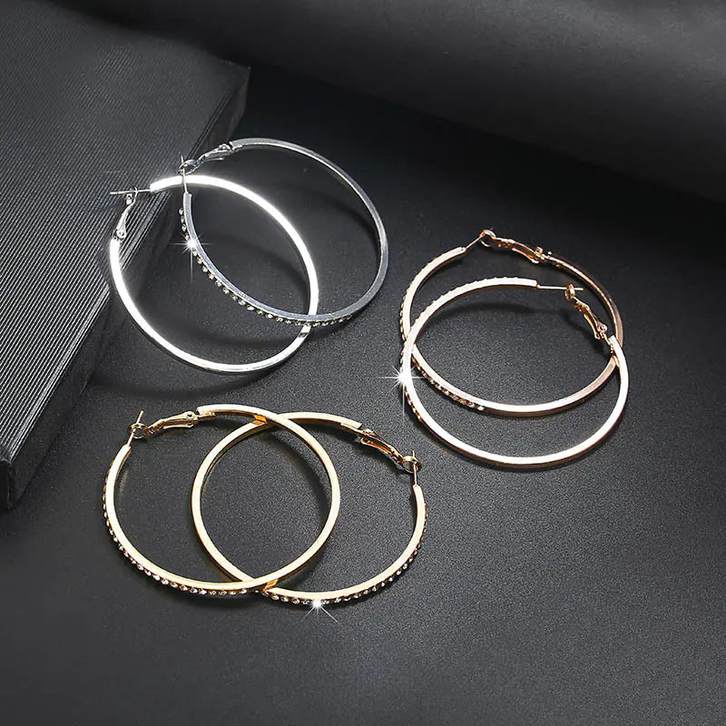 Hollow Circle Hoop Earrings and Studs