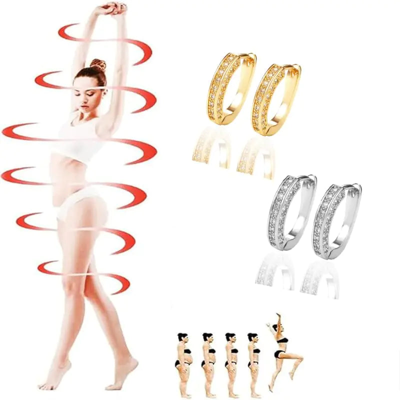 2 Pairs Lymphvity Therapy Earrings For Women Histone Lymphatic Germanium Earrings Earrings Lymphatic Acupuncture Earrings Lymph Drainage Earrings Jewelry Gifts (Gold+Silver)