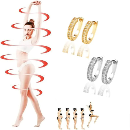 2 Pairs Lymphvity Therapy Earrings For Women Histone Lymphatic Germanium Earrings Earrings Lymphatic Acupuncture Earrings Lymph Drainage Earrings Jewelry Gifts (Gold+Silver)