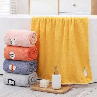 Cartoon Embroidery Thick Soft Towel Set (1pc)