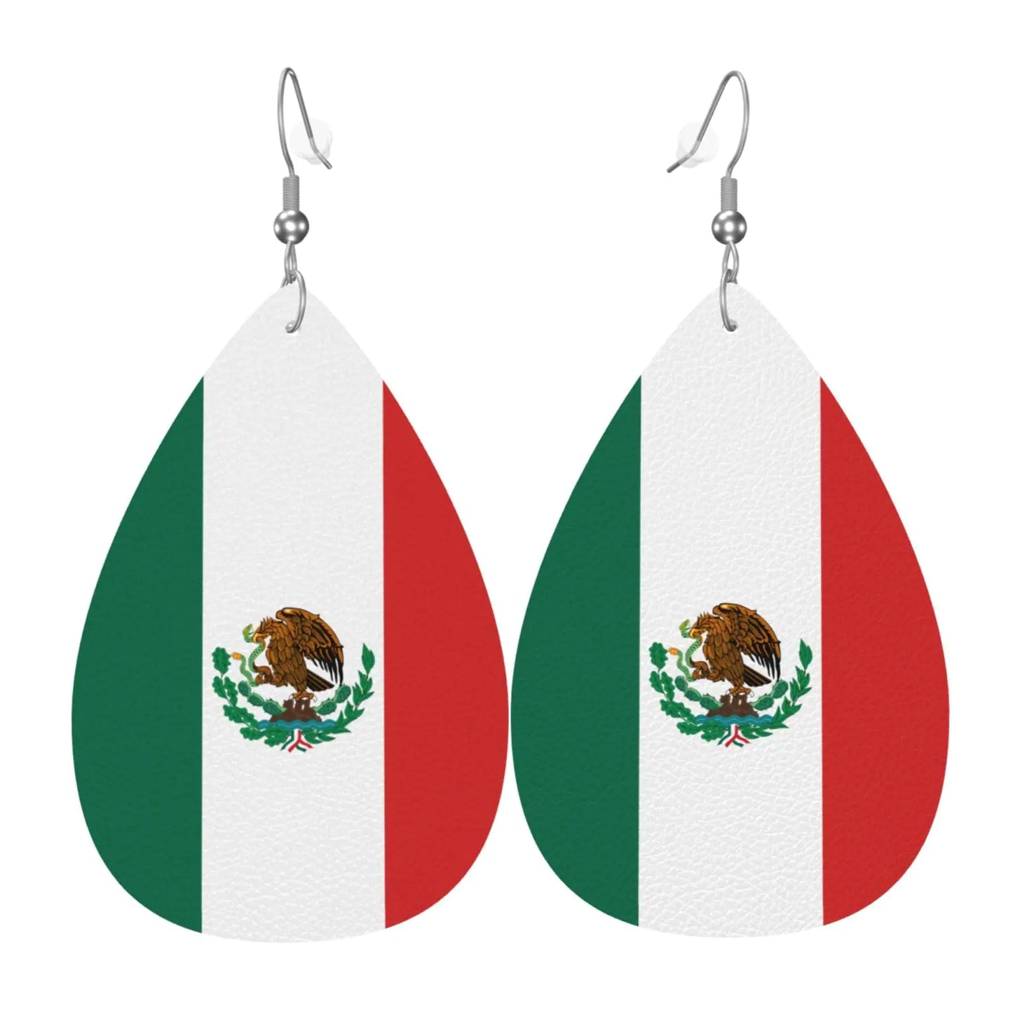 Mexico Flag Leather Earrings Dangle Earrings Lightweight Teardrop Earrings For Women