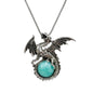 LDADAN Dragon Necklace for Men Women Unique Necklace Crystal Necklace Natural Gemstone Necklace Dragon Jewelry Dinosaur Necklace Silver Dragon Pendant Necklace for Gifts (Amazonite)