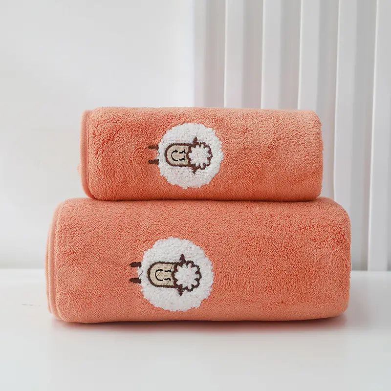 Cartoon Embroidery Thick Soft Towel Set (1pc)