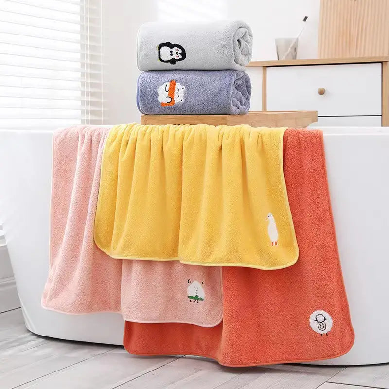 Cartoon Embroidery Thick Soft Towel Set (1pc)