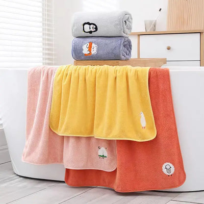 Cartoon Embroidery Thick Soft Towel Set (1pc)