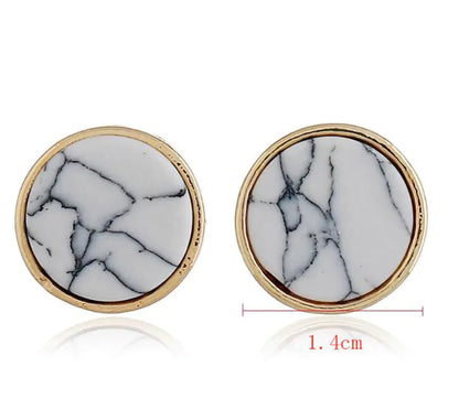 Geometric Marble Ear Studs and Earrings