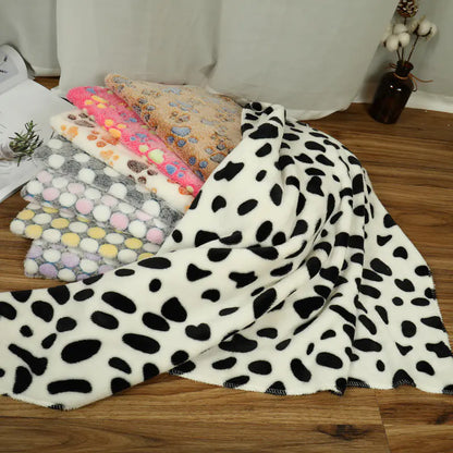Thick Coral Fleece Pet Blanket and Dog Bed Mat