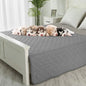 Dog Blankets for Couch Protection Waterproof Dog Bed Covers Pet Blanket Furniture Protector (Grey+Dark Grey 82"x108")