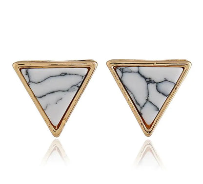 Geometric Marble Ear Studs and Earrings