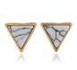 Geometric Marble Ear Studs and Earrings