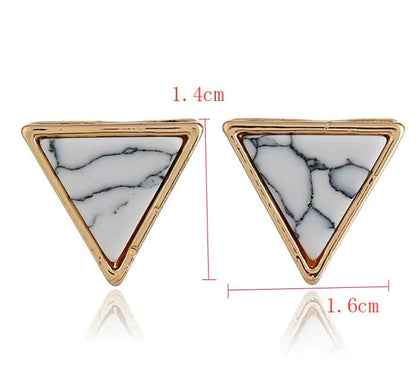 Geometric Marble Ear Studs and Earrings