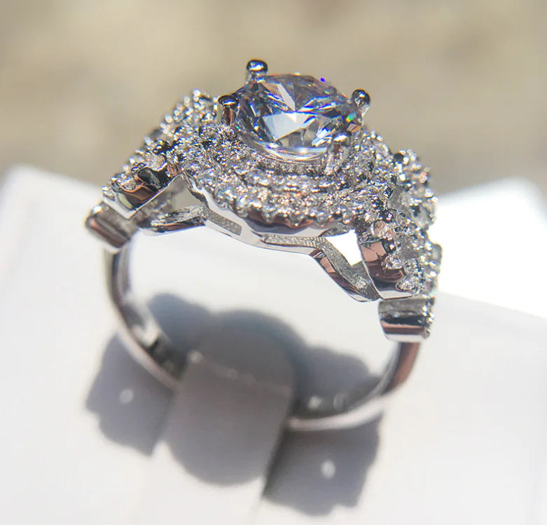 Women's Zircon Ring, Engagement Diamond Ring